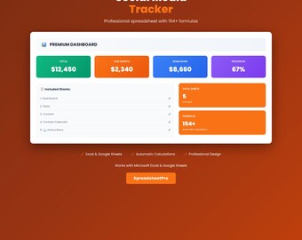 Social Media Tracker Excel & Google Sheets | Social Media Tracker Spreadsheet, Post Log Growth Stats | Digital Download