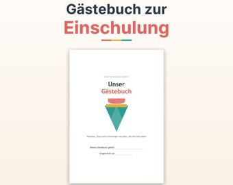 Einschulung Deko 2026 | Gästebuch zum Ausdrucken | Wünsche der Gäste | Einschulungsfeier Schulanfang Geschenk | A4 Digital