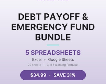 Debt Payoff Tracker Google Sheets | Debt Snowball + Avalanche Spreadsheet, Emergency Fund, Bill Tracker Template | Excel Download