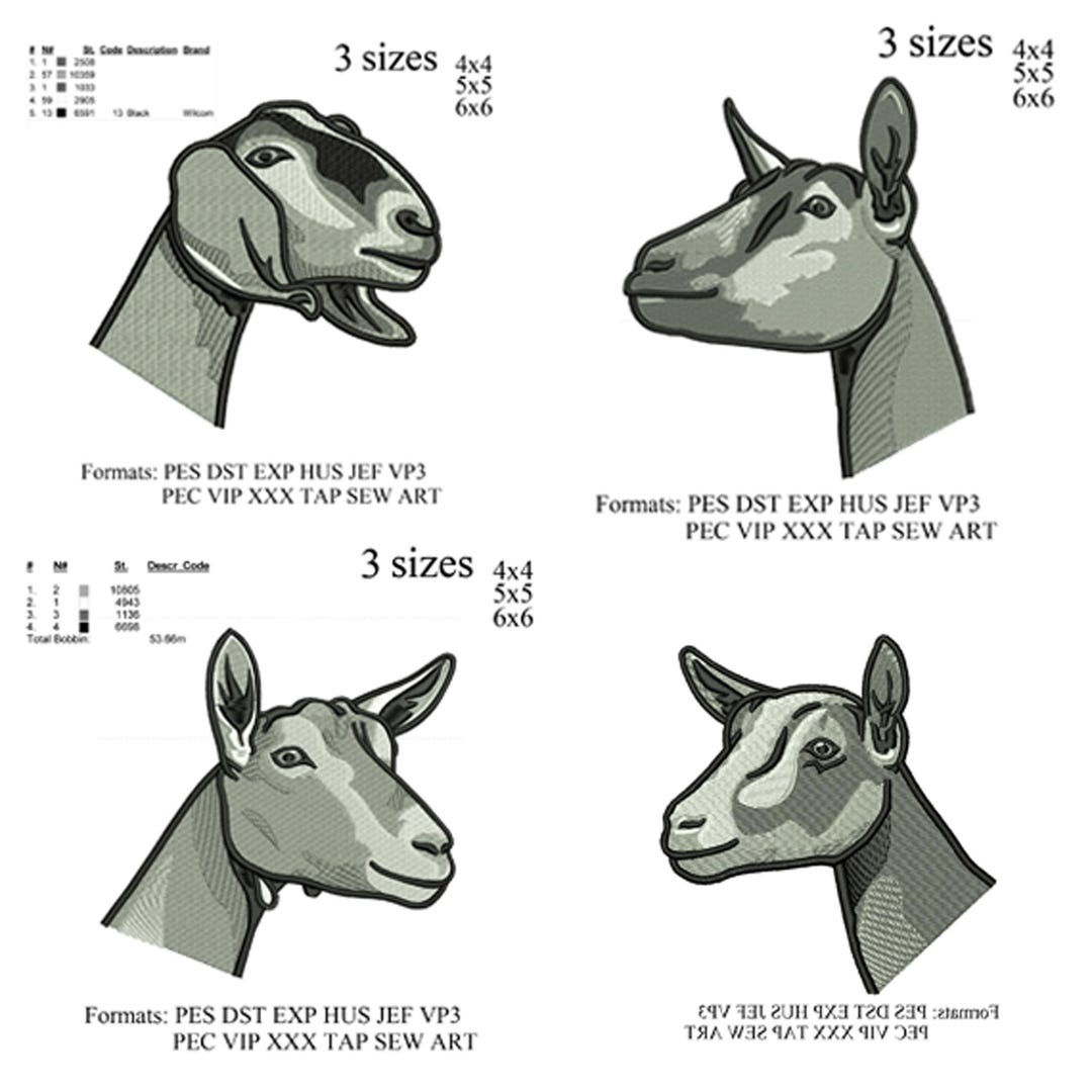 Embroidery Design Ranch Sorting Goat Embroidery Design Bundle – Farm & Ranch, Breed Styles (digital ...