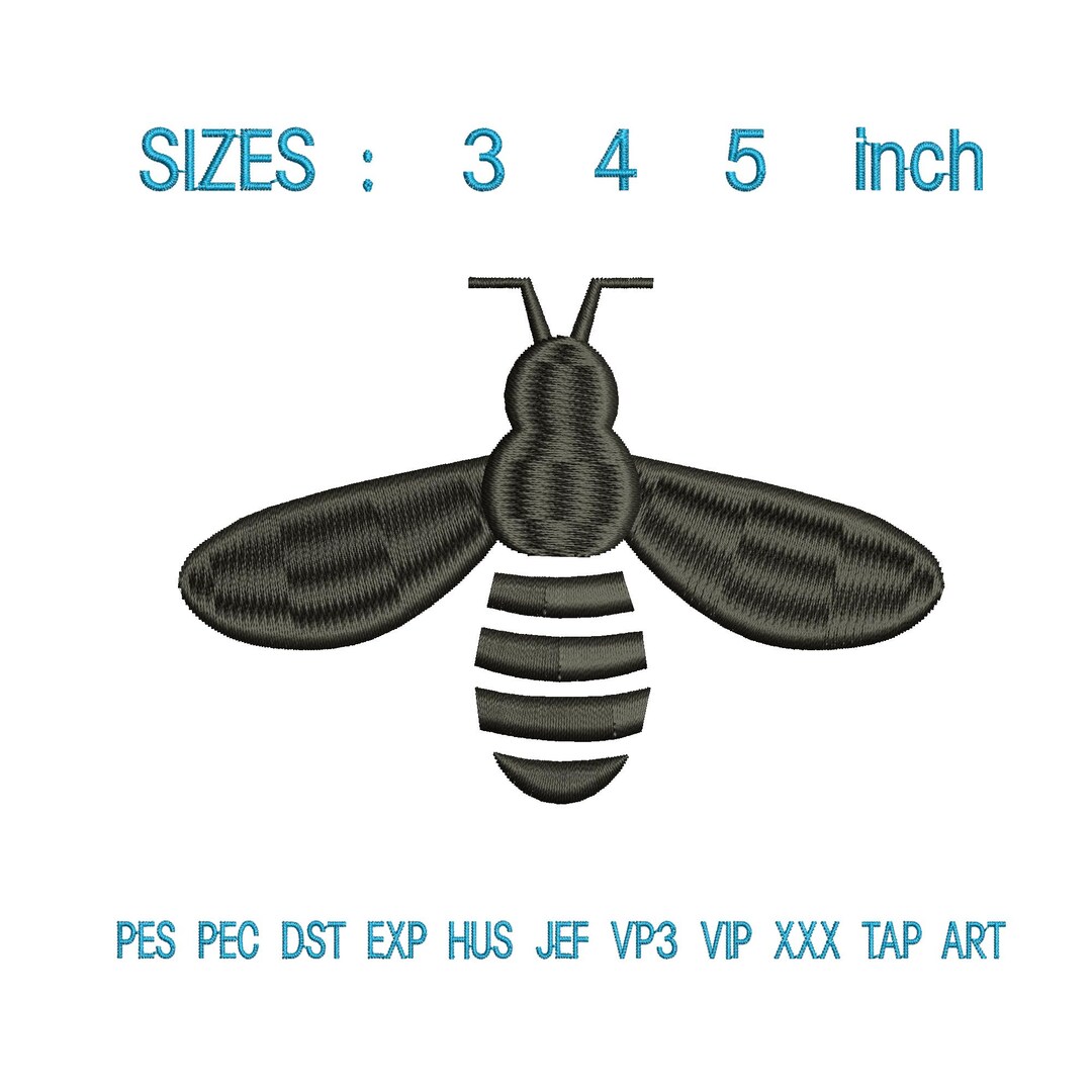 Bee Embroidery Design | Honeybee Floral Garden Machine File Download ...