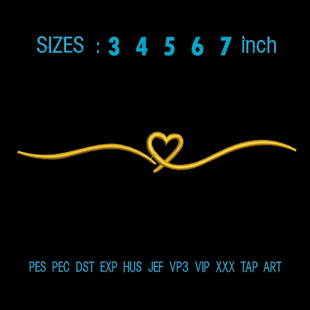 Heart Signature Embroidery Design | Elegant Script Stitch (instant ...