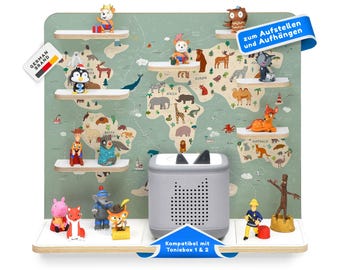 stadtecken® Magnetisches Regal für Toniebox 2 und 1 I Geeignet für ca. 50 Tonies I zum Aufstellen oder Aufhängen I Atlas, Groß