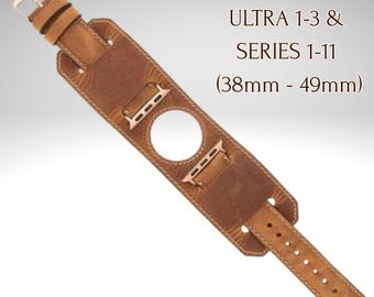 Custom Leather Apple Watch Band, Engraved iWatch Cuff Strap