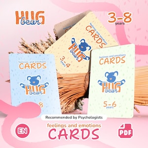 Printbare flashcards met emoties voor kinderen, gevoelskaarten met schattige dieren, sociaal-emotioneel leren (SEL), therapiekaarten voor peuters en kleuters.