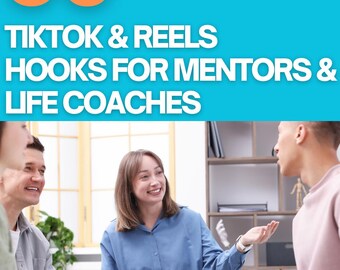 50 ganchos de TikTok y Reels para mentores y coaches de vida / Ideas de contenido para atraer clientes / Descarga instantánea