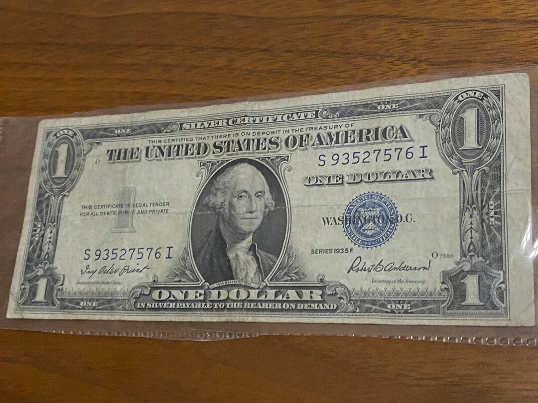 Sale ! Rare 1935 F SILVER Certificate Note Dollar Bill Series Money Currency One Federal Reserve