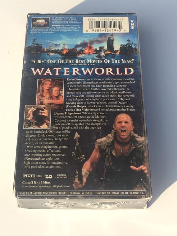 Sale ! Rare Cover 1990s WATERWORLD FACTORY Sealed Kevin Costner 1995 Movie  Box Vhs Video Cassette Tape Boxed New Rare 90s Free Shipping