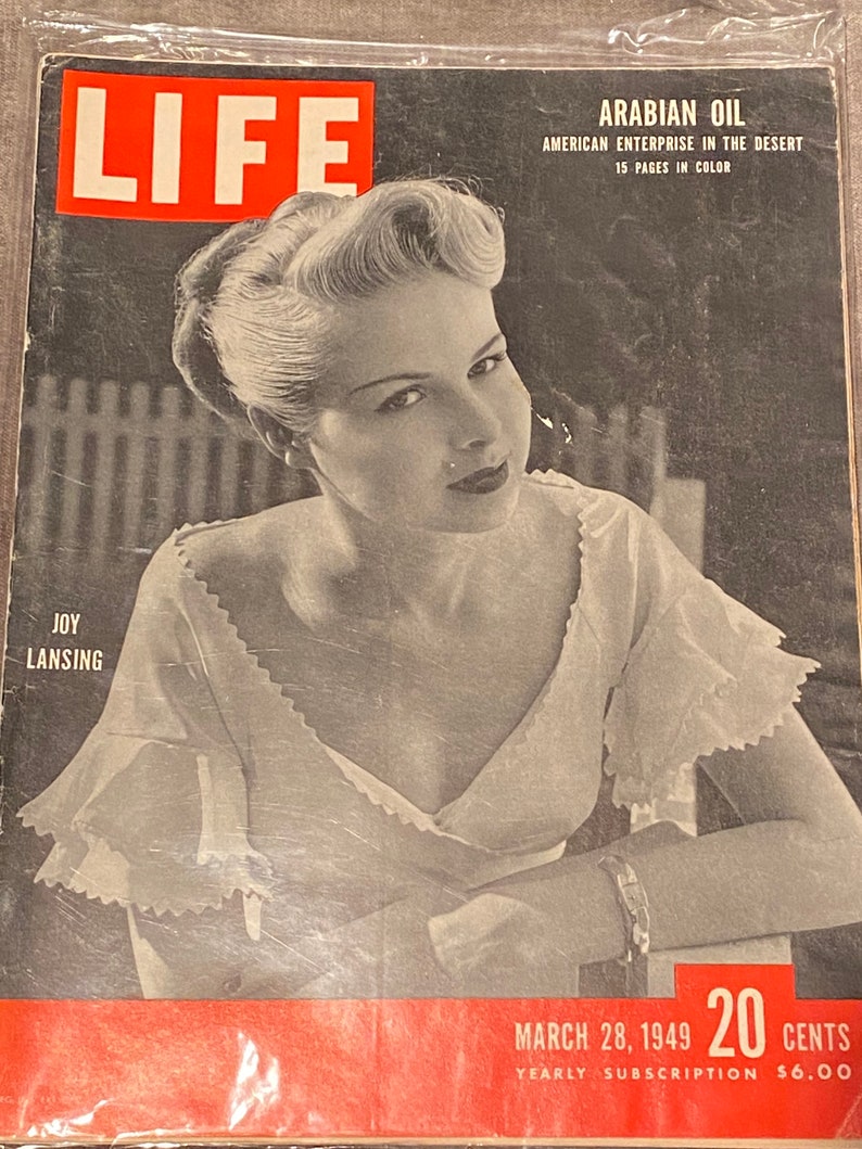SALE Original LIFE Magazine March 28, 1949 1940s 40s wwii mid-century USA American United States History Joy Lansing Cover Free Shipping image 3