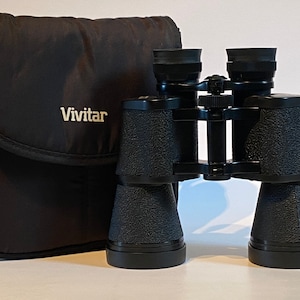 Sale ! Powerful VIVITAR 10 x 50 Vintage Binoculars with Carrying Case & Covers Nature Sports Travel Like New  Nice