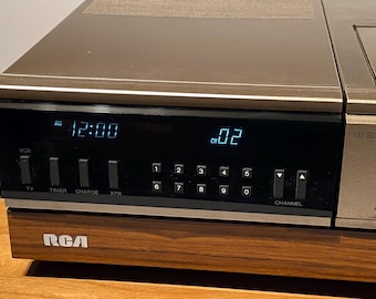 Sale! RCA SelectaVision First Portable Video Cassette Recorder Silver Wood Vcr Vhs Home Electronics Vintage 1980s Powers on as is Free Ship