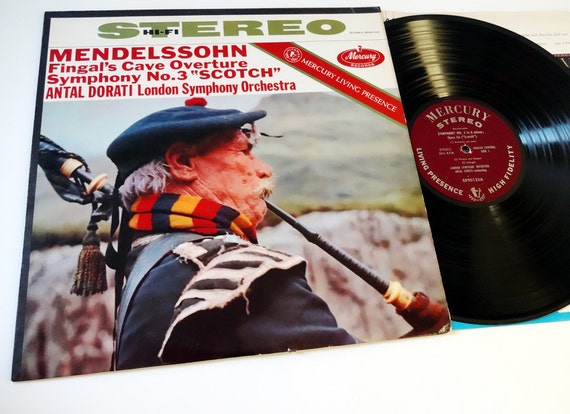 Rare Mercury Living Presence Stereo LP MENDELSSOHN FR1 SR90123 High Glossy  w&frasl; Orig Sleeve Scottish Bagpipe Cover Vintage Vinyl Free Shipping