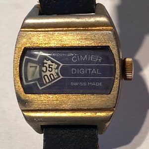 Sale ! CIMIER Digital Swiss Made Vintage Antique Mid-Century Old Watch 1950s 60s Free Shipping