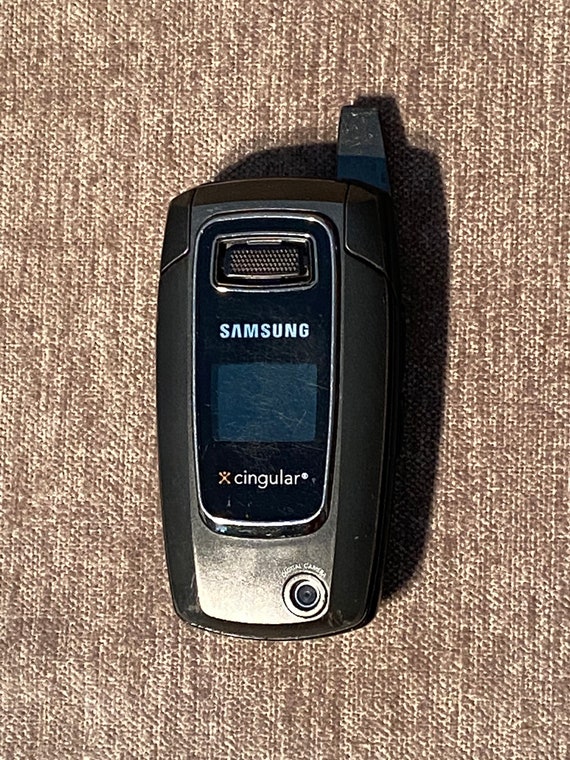 SALE 1990s 90s Vintage Flip Phone Samsung Cingular Black Mobile Cell Phone  Cellular Mobile Phone Telephone Nice Free Ship 