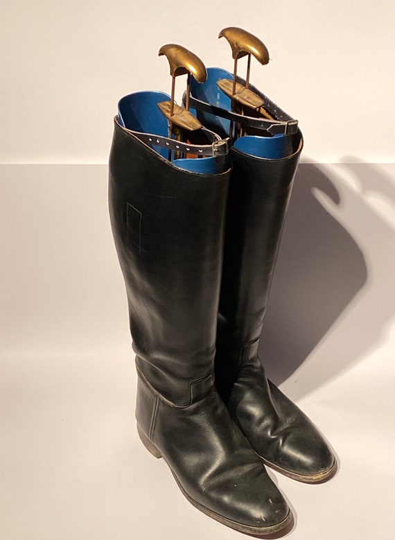 SALE ! Tall Equestrian Boots Classic Black Leather