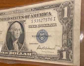 Sale ! Rare 1935 F SILVER Certificate Note Dollar Bill Series Money Currency One Federal Reserve Treasury USA Free Shipping