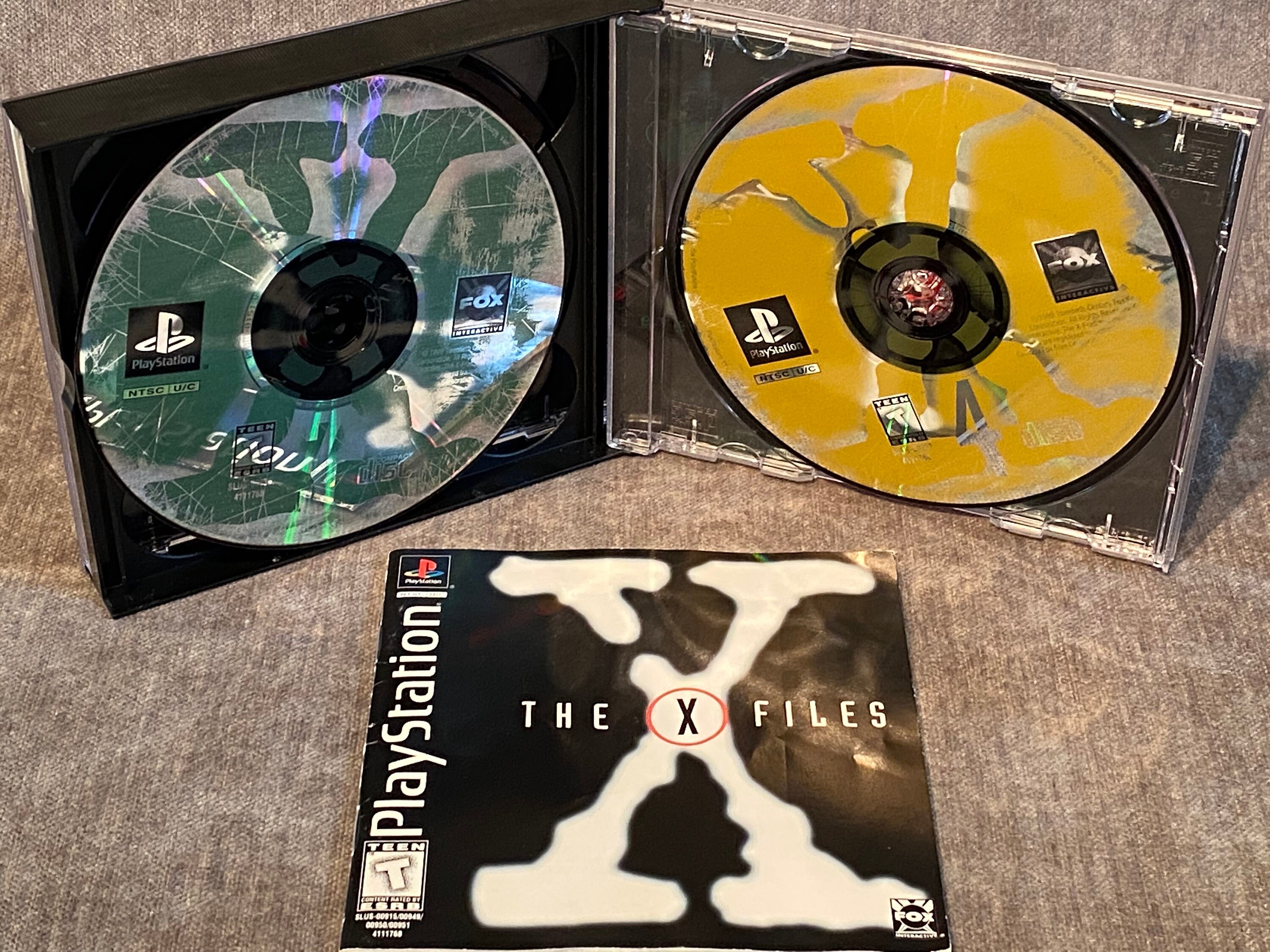 Sale ! Playstation THE X-FILES 4 Disc & Book Original 1999 Xfiles