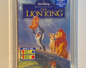 Sale ! FACTORY SEALED Walt Disney The Lion King Vhs Tape Home Video Rare New Proof of Purchase Mattel Rare 1990s Free Shipping