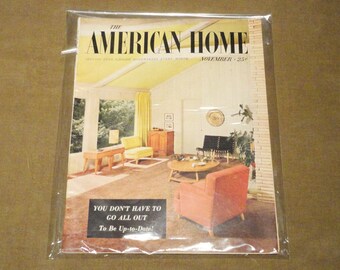 Sale ! 1954 The American Home Vintage Architecture Design Fashion Atomic Mid-Century Mad Men Eames Architecture Design Mcm 1950's 50s Free