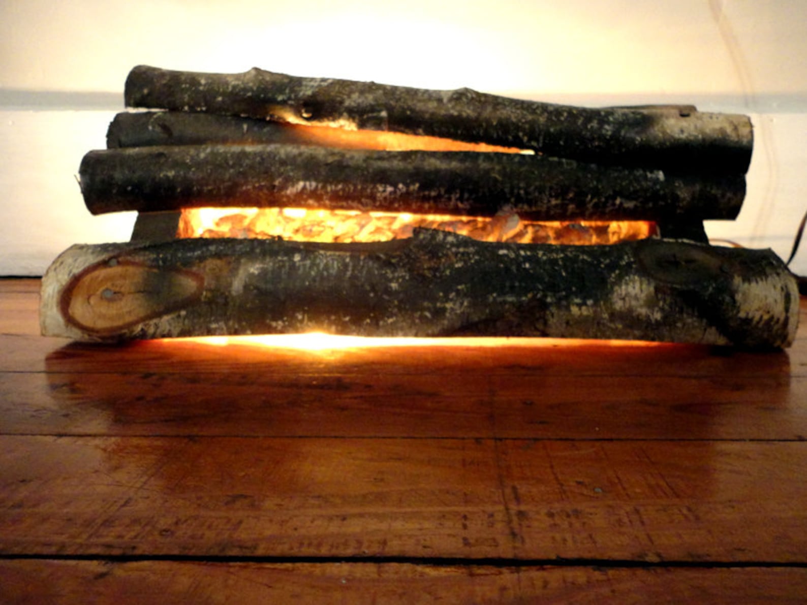 Vintage Fireplace Logs Fire Place Insert Faux Fake Fire Etsy