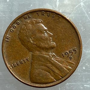 SALE ! 1955 D Lincoln Wheat Cent Known Double Die Obverse Error Year 1955 scarce coin penny est error year 1950s free shipping