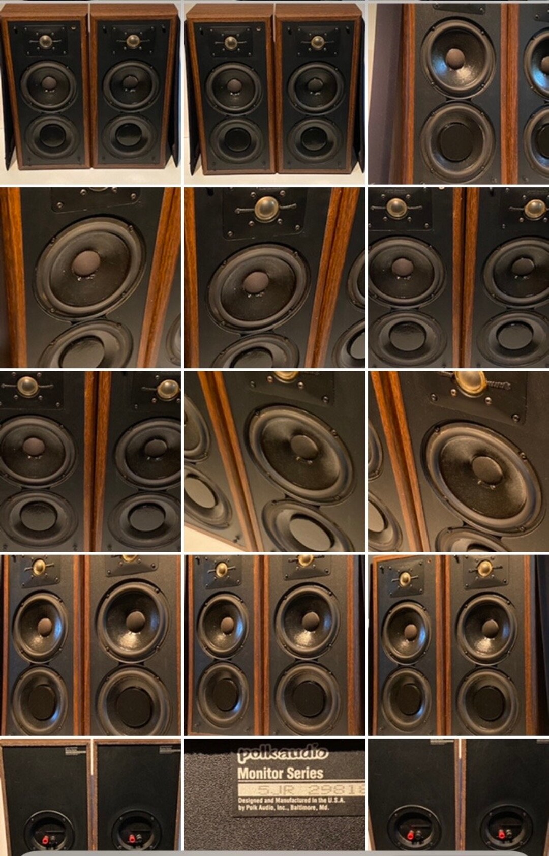 SALE 2 POLK Loud Speaker Monitors Bookshelf Book Shelf Speakers