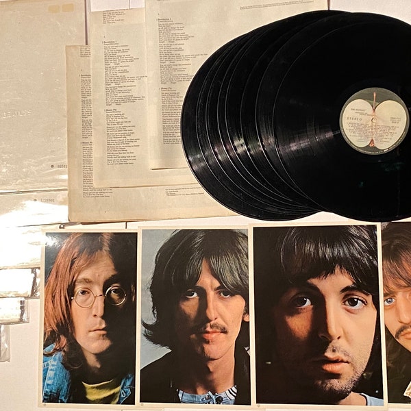 Sale ! 7 LOT BEATLES SWBO-101 Record Collection Lot  White Albums Lps Photos Covers Inserts Errors 1968 John Lennon Paul McCartney Free Ship