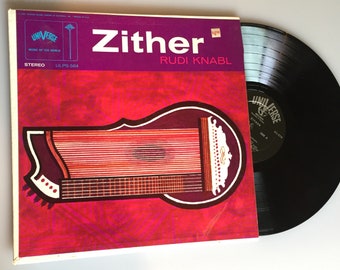 SALE ! Zither Rudi Knabl Vintage 33 Record Lp Experimental Instrumental Music Phonograph Turntable Recording 1950s 1960s Rare Free Shipping