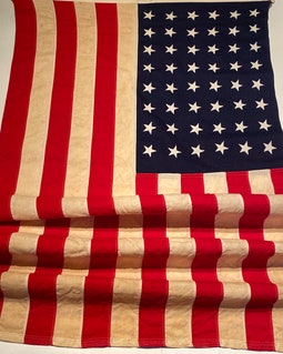 Antique 48 Star American Flag Mid Century 40s 1950s Wwii