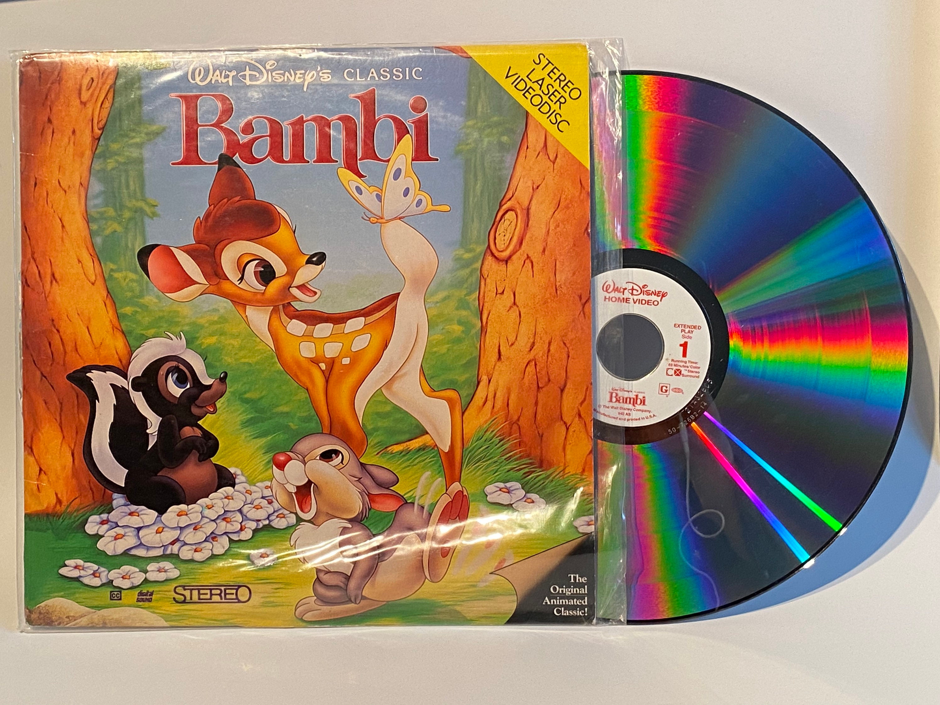 SALE ! DISNEY Classic Bambi Laserdisc Home Tv Movie Kids Children Films  1990s 90s Ld Stereo Laserdisk Player Walt Vintage Free Shipping - Etsy  Denmark
