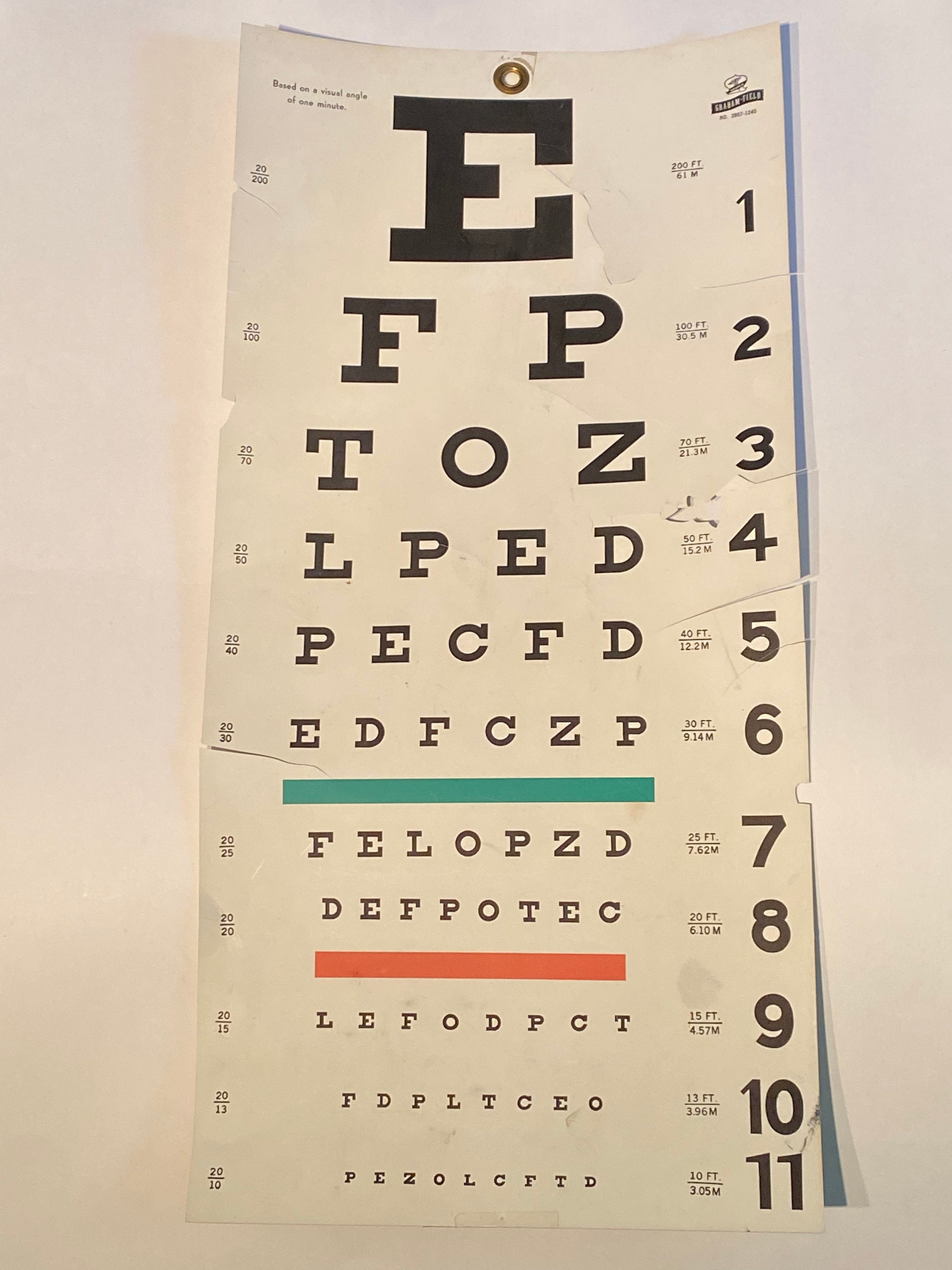 Sale Vintage Eye Chart Mid Century 1950s Dr Office Doctor - Etsy