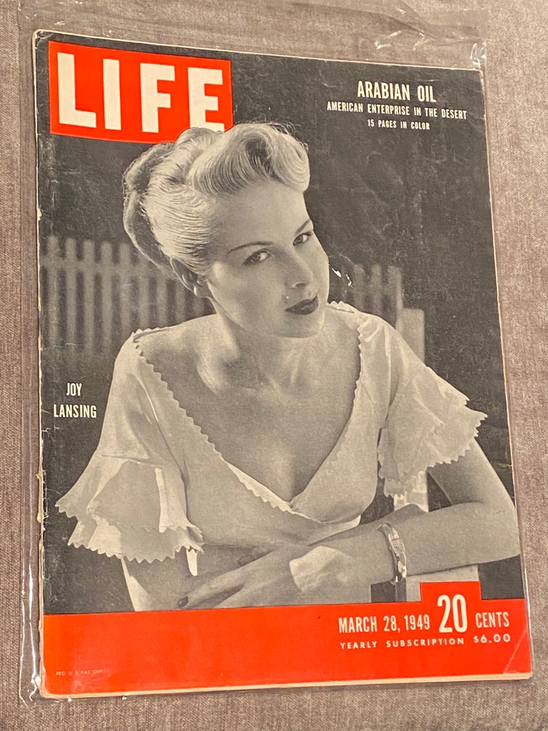 SALE Original LIFE Magazine March 28, 1949 1940s 40s wwii mid-century USA American United States History Joy Lansing Cover Free Shipping image 2
