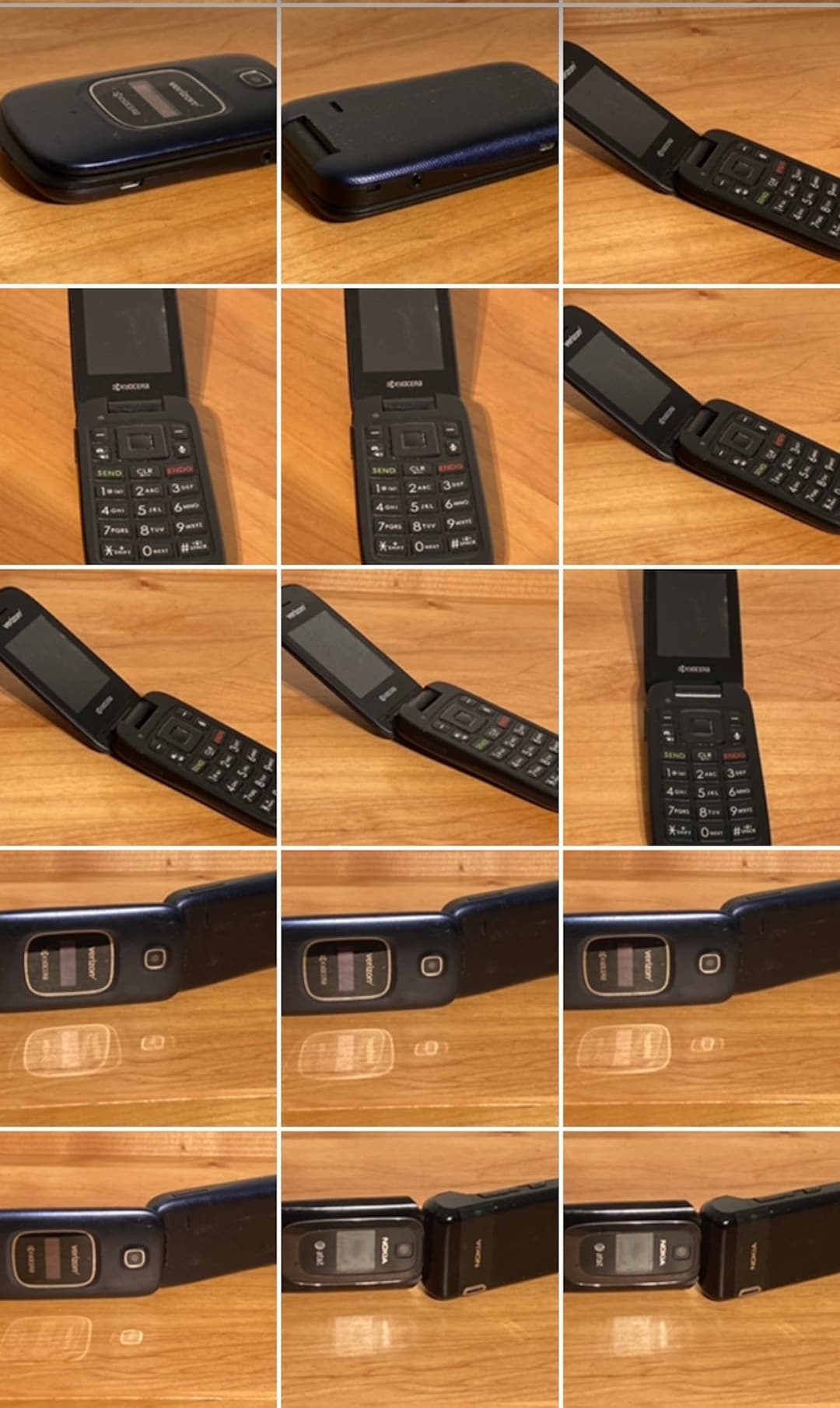 SALE 1990s 90s Vintage Flip Phone KYOCERA Blue Mobile Cell Phone