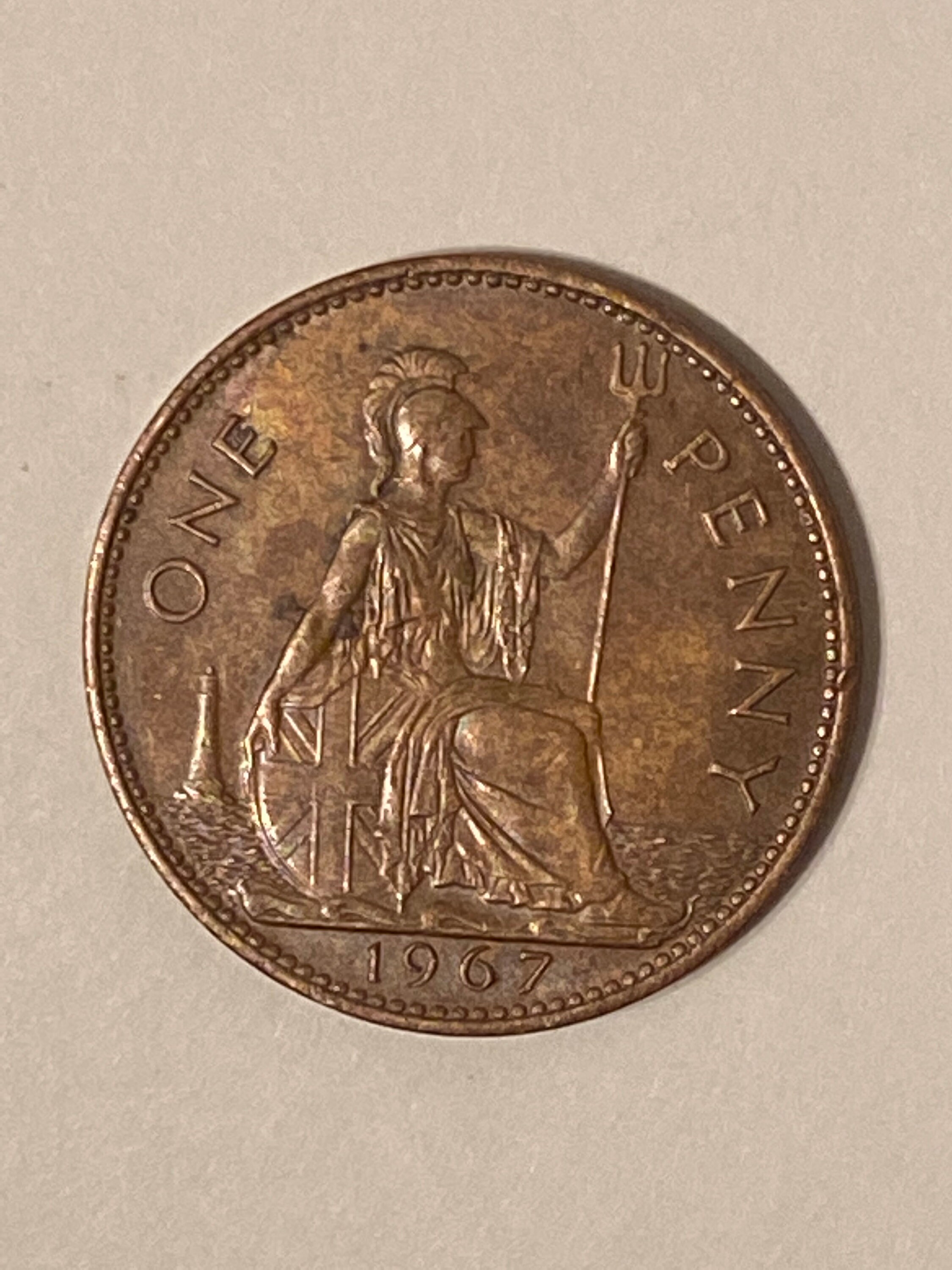 Sale ! 1967 ELIZABETH II Dei Gratia Regina F d + One Penny