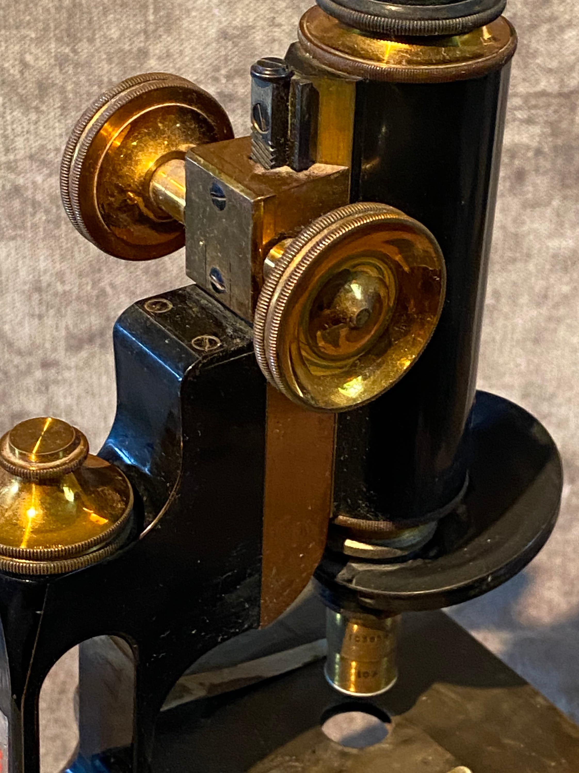 Microscope In 1900 SALE ! Antique 1920s Brass Microscope 1900s-mid-century Edison Tesla ...