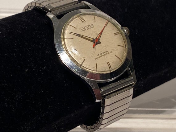 SALE Antique CLINTON 17 Jewels Shock Protected Vintag… - Gem