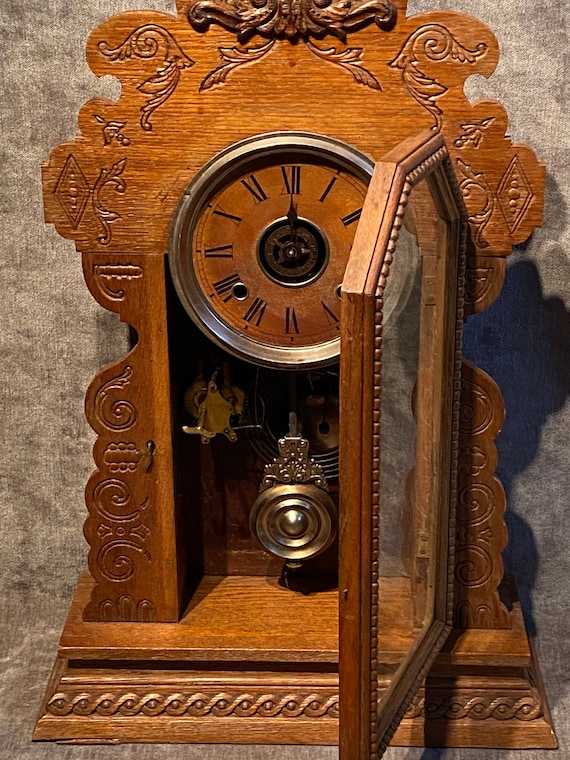 アンソニアANSONIA CLOCK［USA］ Vintage Handcrafted American Gingerbread Clock Ansonia Clock