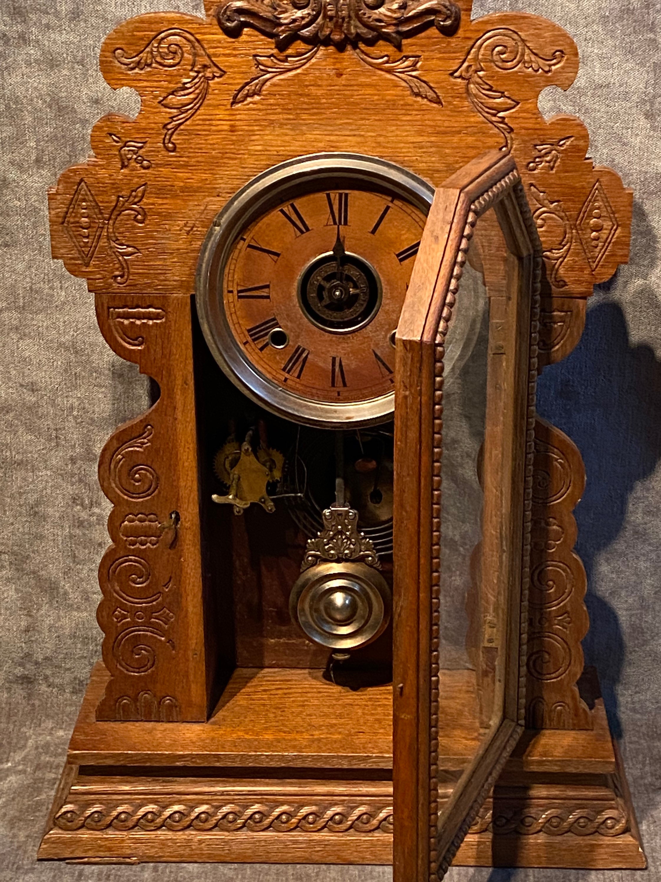 Ansonia Antique Clock Patented 1882 Ansonia Clock Co. New