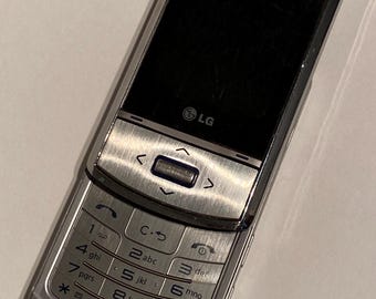 Sale ! Vintage LG Slider Sliding Open Mobile Cell Cellular Phone 1990s 90s Mobile Cellphone History Silver Camera Phone Free Shipping