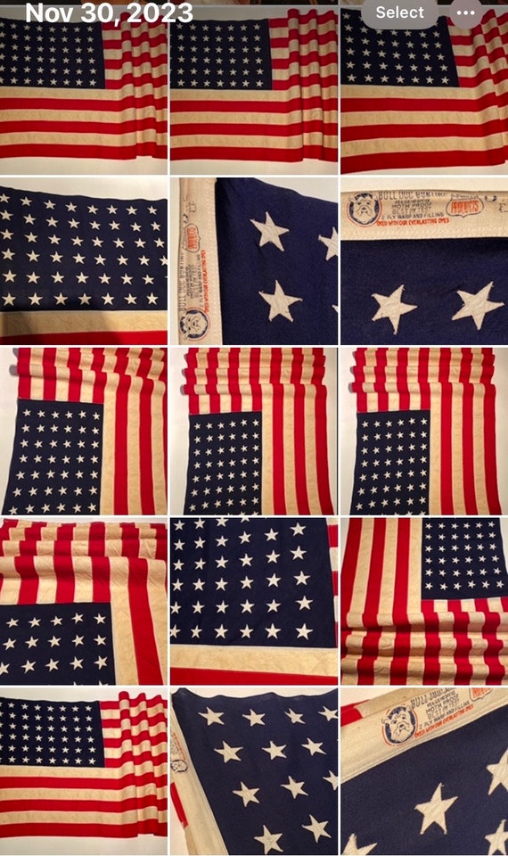 アンティーク ヴィンテージ アメリカ フラッグ 40’s 50’s Vintage 40s / 50s 48 Stars Small Cotton American Flag