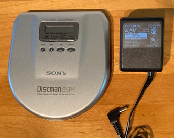 Sale! SONY Discman Cd Compact Disc Player D-E776CK Silver Portable Digital High Quality Portable Headphones Car Audio 1990s 90s +Power Cord