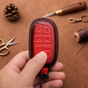 Charger Srt Leather Key case For Chryslerr 1500, Grand Cherokee, Durango Srt, Compass, Challenger, Charger, Dart Keyless Accessory