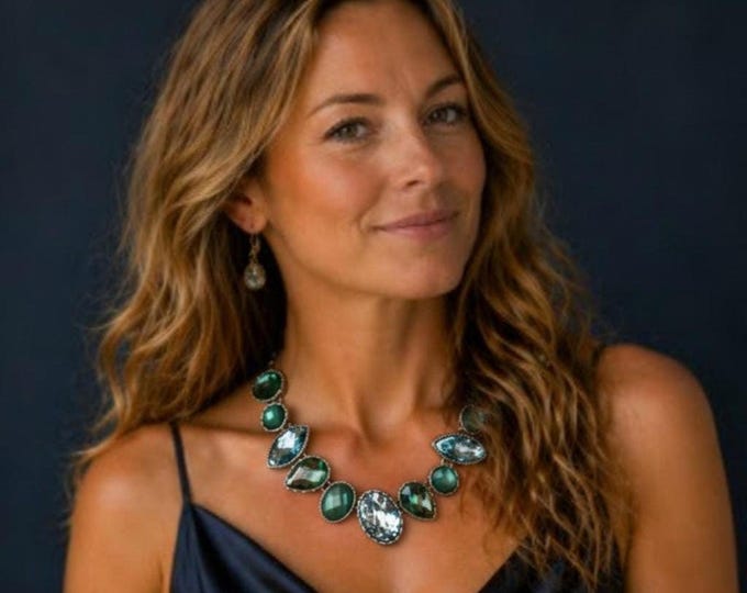 Simply Vera Vera Wang Green Crystal Statement Necklace