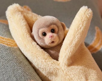 1.57" Cute Plush Monkey with Banana Sleeping Bag-Soft Stuffed Animal Toy-Adorable Nursery Decor & Unique Newborn Baby Birthday Gift