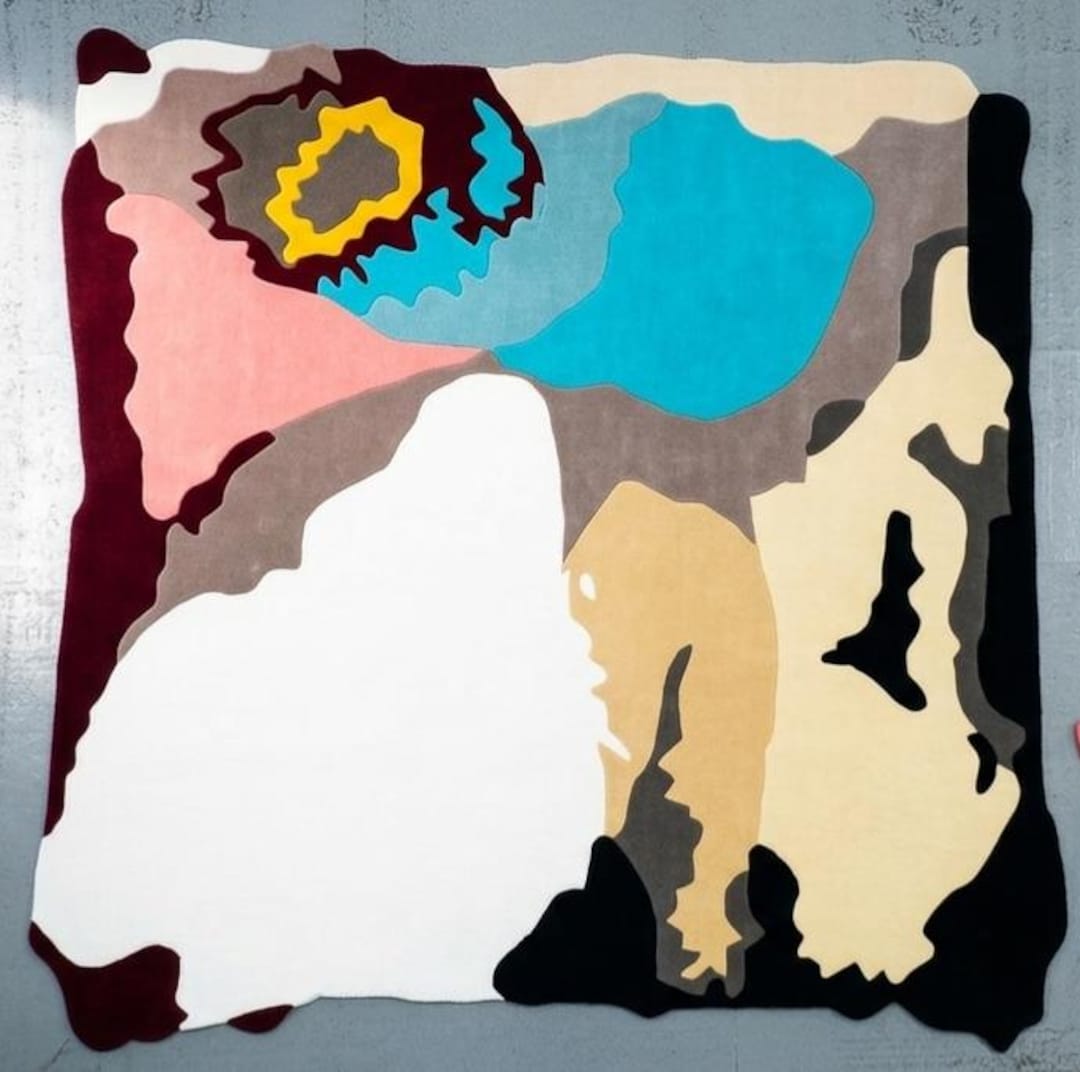Hand Tufted Abstract Irregular Shape Wool Rug, Colorful Designer Area ...