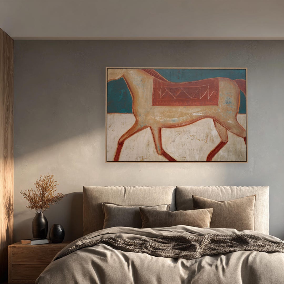 Abstract Horse Wall Art Western | Modern Ranch Decor Canvas | Desert ...