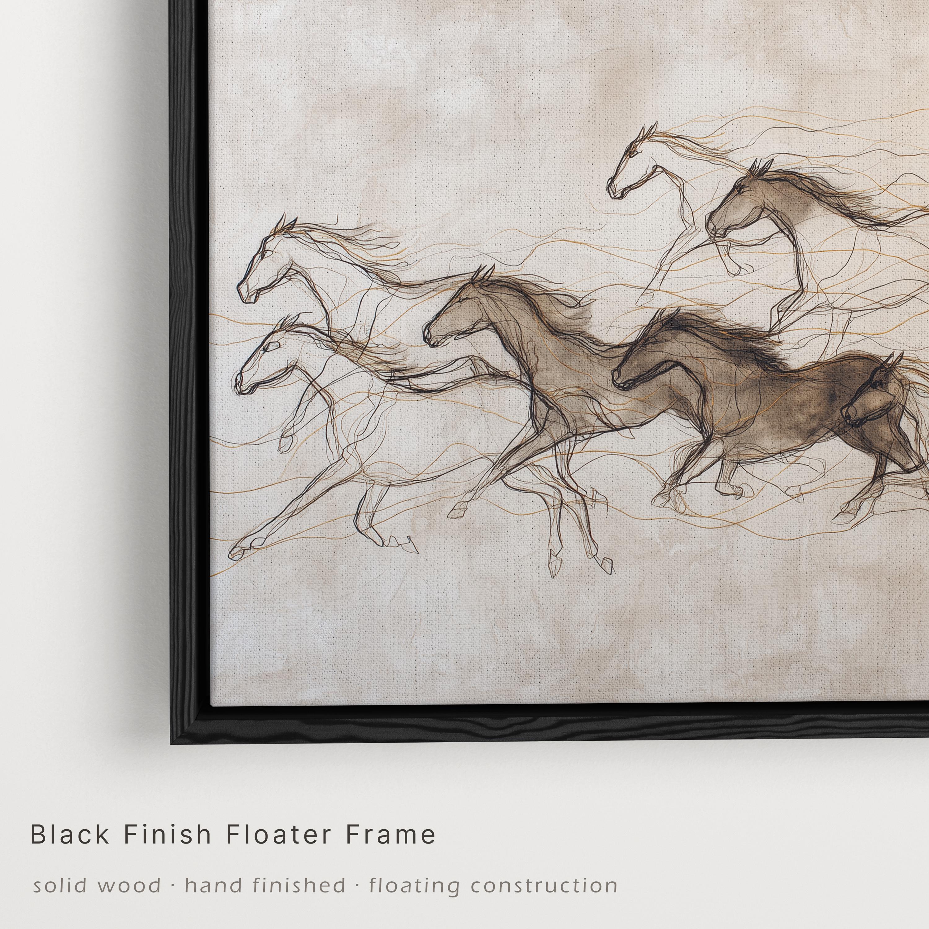 Running Horse Wall Art – Oversized Abstract Equine Framed Canvas - Etsy