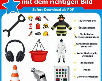 Jeu d'association mots-images pour enfants (PDF, 25 pages) | Maternelle et CP | Jeu d'apprentissage de l'allemand à imprimer