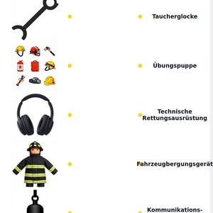 Peut inclure: Une fiche d'exercices &eacute;ducative intitul&eacute;e Match words with the correct pictures. Elle pr&eacute;sente une ic&ocirc;ne de cl&eacute; noire, des ic&ocirc;nes d'&eacute;quipement d'urgence, un casque audio noir, une poup&eacute;e pompier et une cloche noire, avec des &eacute;tiquettes en allemand.