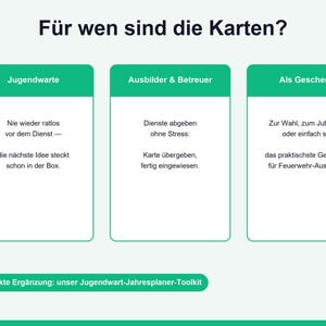Firefighter Training Ideas | 40 Flashcards for Youth Fire Brigades & Instructors | 90-Minute Sessions with Learning Objectives | PDF German | Download image 9
